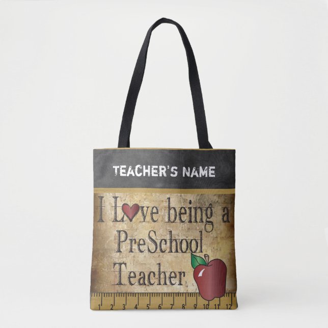 Tote Bag Amour étant un nom préscolaire du professeur | (Devant)