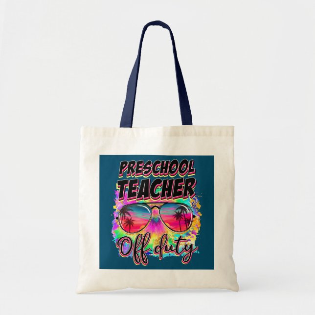 Tote Bag Amour Été Dernier jour de l'école Enseignant présc (Devant)