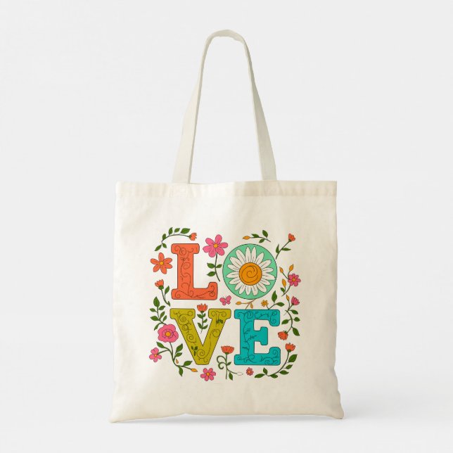 Tote Bag Amour floral (Dos)