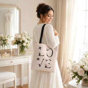 Tote Bag Amour Floral Élégant Moderne et Stylé