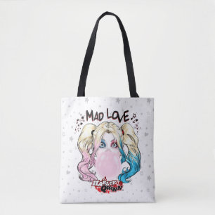 Tote Bag Amour fol Harley Quinn de Batman   mâchant le