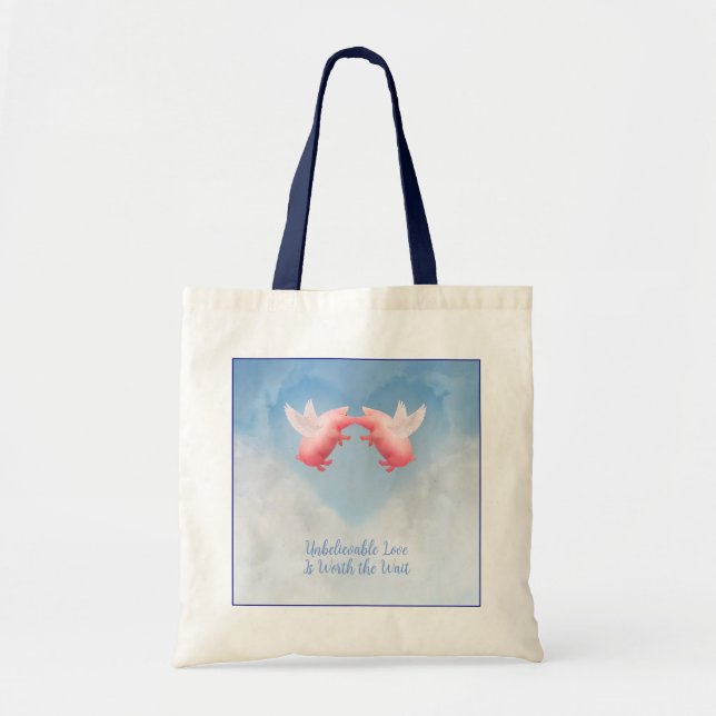 Tote Bag Amour Incroyable de Cochons Volants (Devant)