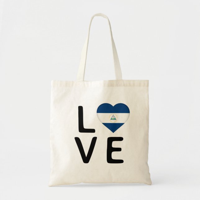 Tote Bag Amour - Nicaragua Drapeau (Devant)