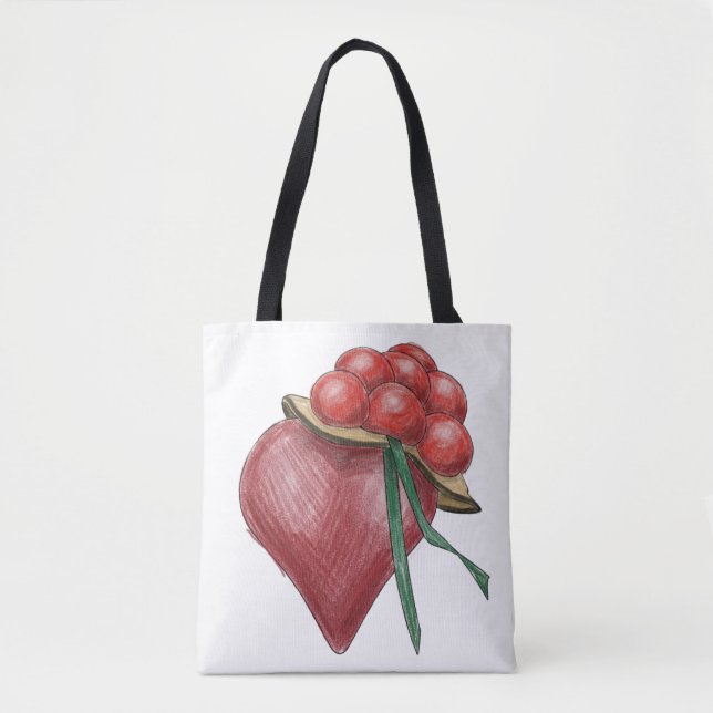Tote Bag Amour noir (Devant)