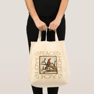 Tote Bag Amour, Paix, Espoir, Joie