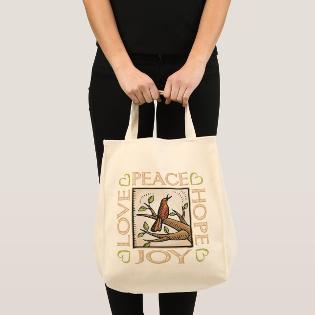 Tote Bag Amour, Paix, Espoir, Joie (Devant (produit))