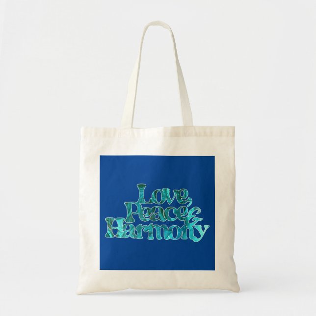 Tote Bag Amour, paix et harmonie (Devant)