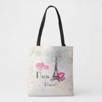 Amour Paris avec Tour Eiffel en Motif Vintage