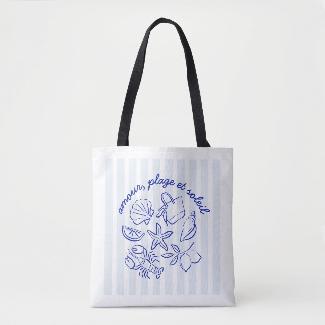 Tote Bag – Amour, Plage & Soleil (Devant)
