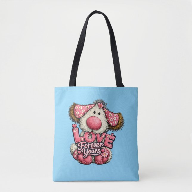 Tote Bag 🐶💕 Amour pour toujours vôtre 👜✨ (Devant)