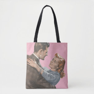 Tote Bag Amour Rétro Romance Jeunes Mariés Danserons-Nous?