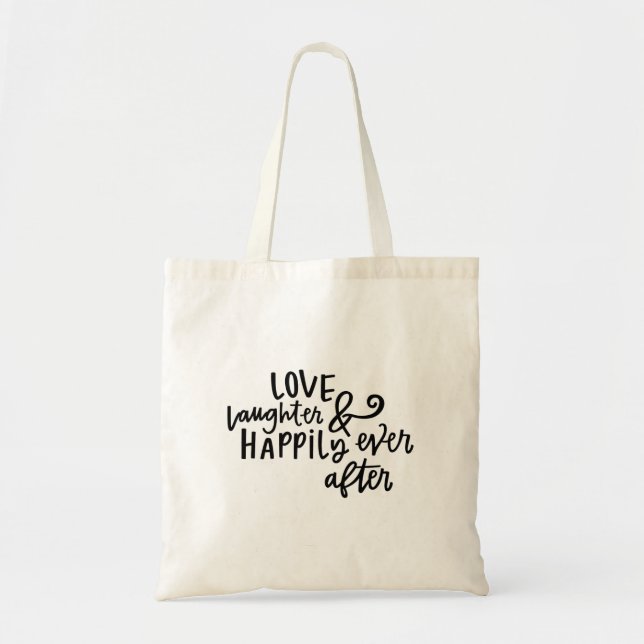 Tote Bag Amour, rire et bonheur (Devant)