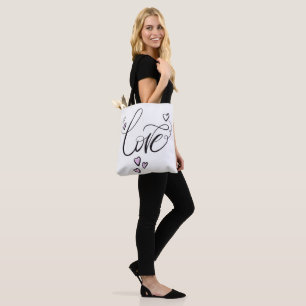 Tote Bag Amour Sérénité Écriture   Graphisme Chic de Pleine