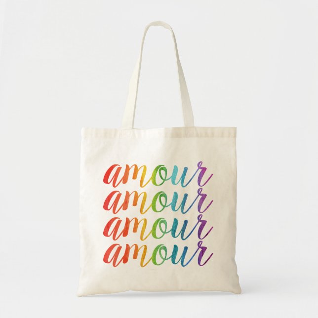 Tote Bag Amour sous les arcs-en-ciel (Devant)