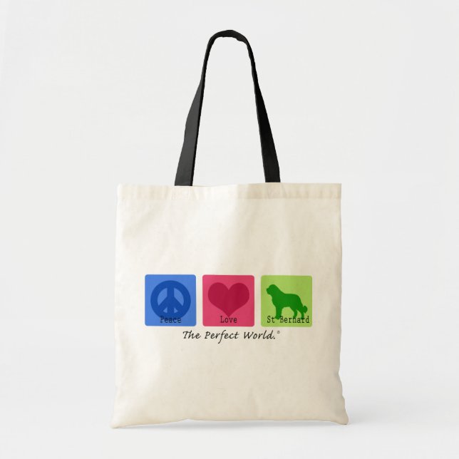 Tote Bag Amour St Bernard de paix (Devant)