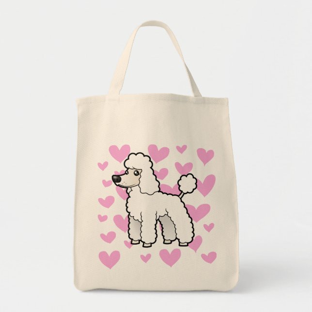 Tote Bag Amour standard/de miniature/jouet caniche (chiot (Devant)
