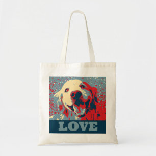Tote Bag Amour stylisé de golden retriever