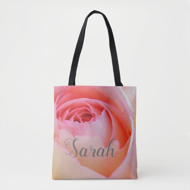 Tote Bag Amour tendance Personnalisé Rose Design (Devant)
