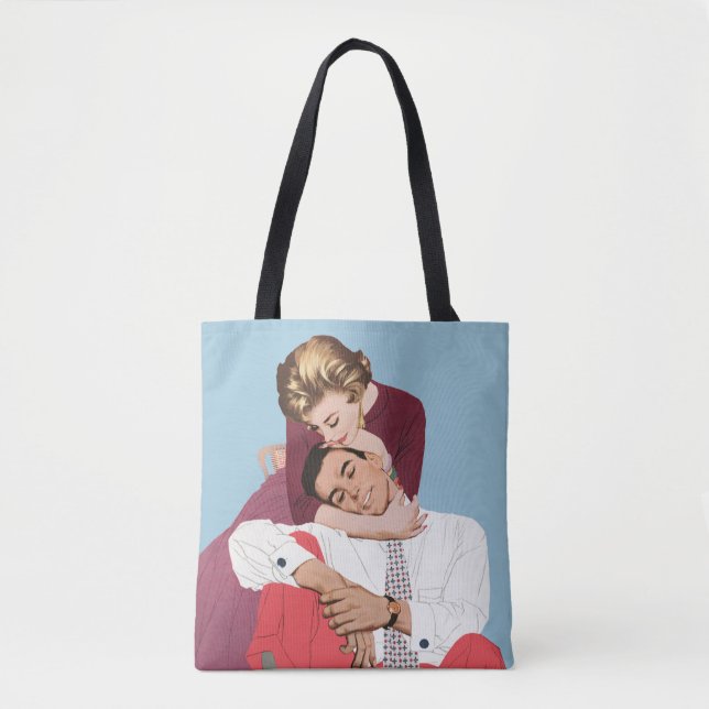 Tote Bag Amour vintage et romance, Nouveaux mariés (Devant)