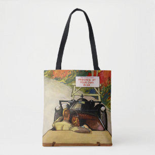 Tote Bag Amour Vintage, Route Fermée Procédez à Vos Propres