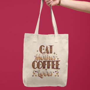Tote Bag Amoureuse de chats et de café