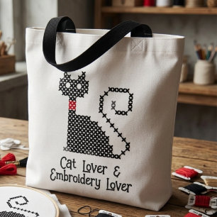 Tote Bag Amoureux de chat noir