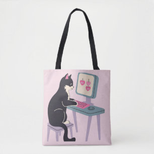 Tote Bag Amoureux de chats Chat smoking 