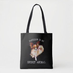 Tote Bag Amoureux de les chiens Papillon est mon esprit a