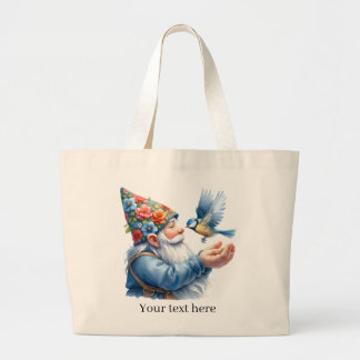 Tote Bag Amoureux de les jardins gnome mignons Grand