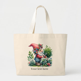 Tote Bag Amoureux de les jardins gnome mignons Grand Grand 