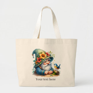 Tote Bag Amoureux de les jardins gnome mignons Grand Grand