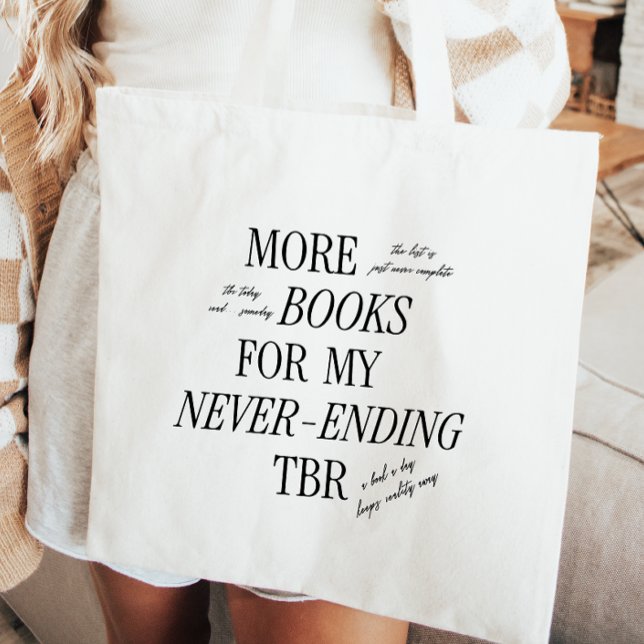 Tote Bag Amoureux de livres TBR Rétro Typographie Script (Créateur téléchargé)
