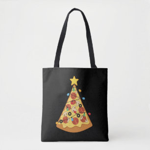 Tote Bag Amoureux de pizza de Noël Repas de fêtes Soirée de