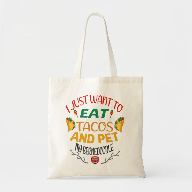 Tote Bag Amoureux de tacos Bernedoodle Cinco De Mayo 2021 (Devant)
