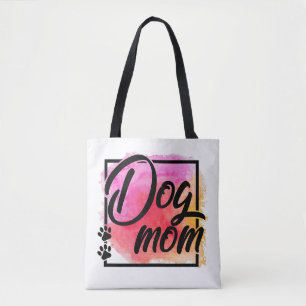 Tote Bag Amoureux des animaux coloré maman chien empreintes