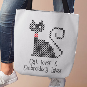 Tote Bag Amoureux des chats noir