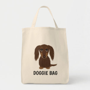 Tote Bag Amoureux des chiens à cheveux longs de saucisse d