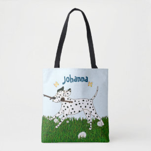 Tote Bag Amoureux des chiens dalmate sortant