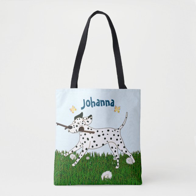 Tote Bag Amoureux des chiens dalmate sortant (Devant)