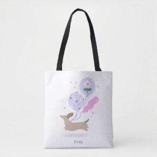 Tote Bag Amoureux des chiens de fête d'anniversaire Dachshu