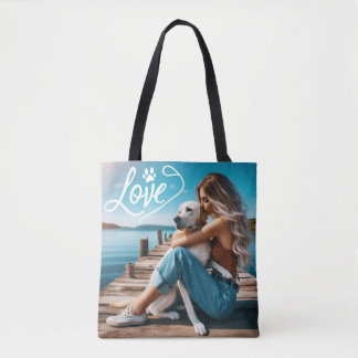 Tote Bag Amoureux des chiens Empreinte de patte personnalis