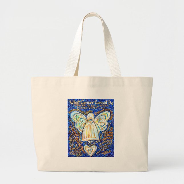 Tote Bag &amp bleu ; Angle de cancer de l'or - Grand (Devant)