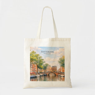 Tote Bag Amsterdam Pays-Bas Canal Ville Colorée   Voyage