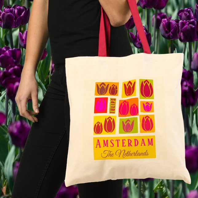 Tote Bag Amsterdam Tulips Pays-Bas Holland (Créateur téléchargé)