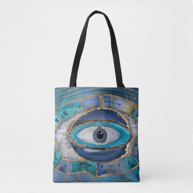 Tote Bag Amulet de l'oeil malin Agression et or (Devant)