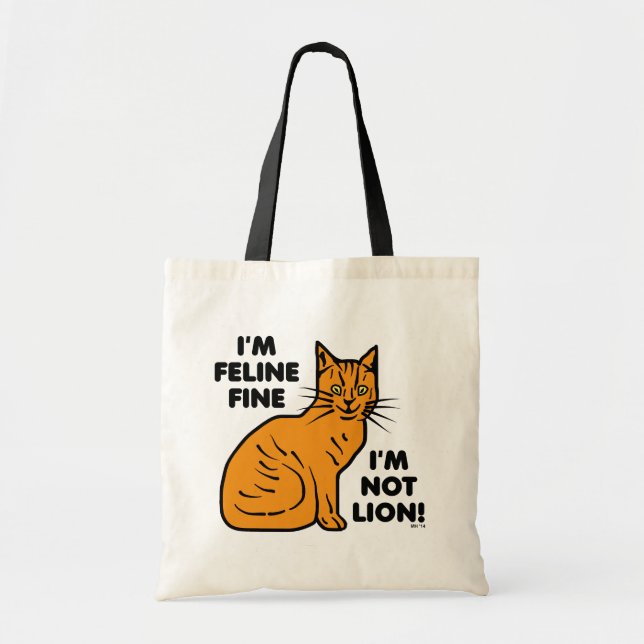 Tote Bag Amusant chat pun orange félin fin Kitty (Devant)