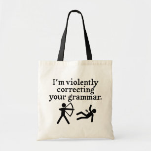 Tote Bag Amusant "Correction Silencieuse De Votre Grammaire