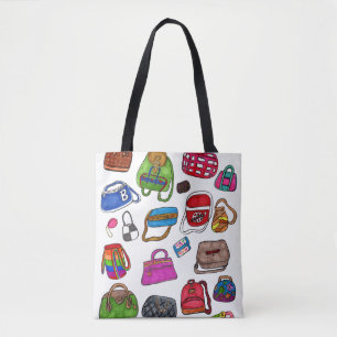 Tote Bag Amusant Cute Illustré Purse Motif Art Design