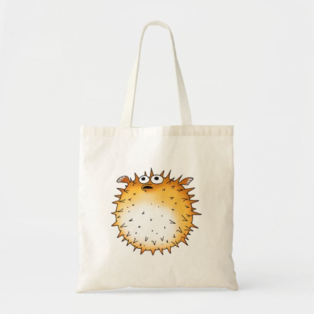 Tote Bag Amusant dessin animé Puffer Poisson Design (Devant)