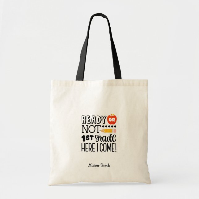 Tote Bag Amusant école de première année cadeau personnalis (Devant)